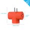 Coby Plug Adapter, 3 Outlet(s) Orange CB-5508 - alternate 4